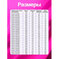 Стяжки пластиковые 4,8*400 мм, хомуты нейлоновые чёрные, 100 штук, кабельные, стяжка для проводов, хомут для монтажа проводки, нагрузка до 22 кг.